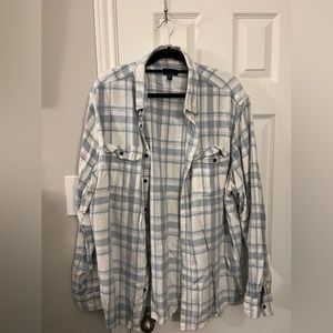 MENS OVERSIZED BLUE & WHITE FLANNEL